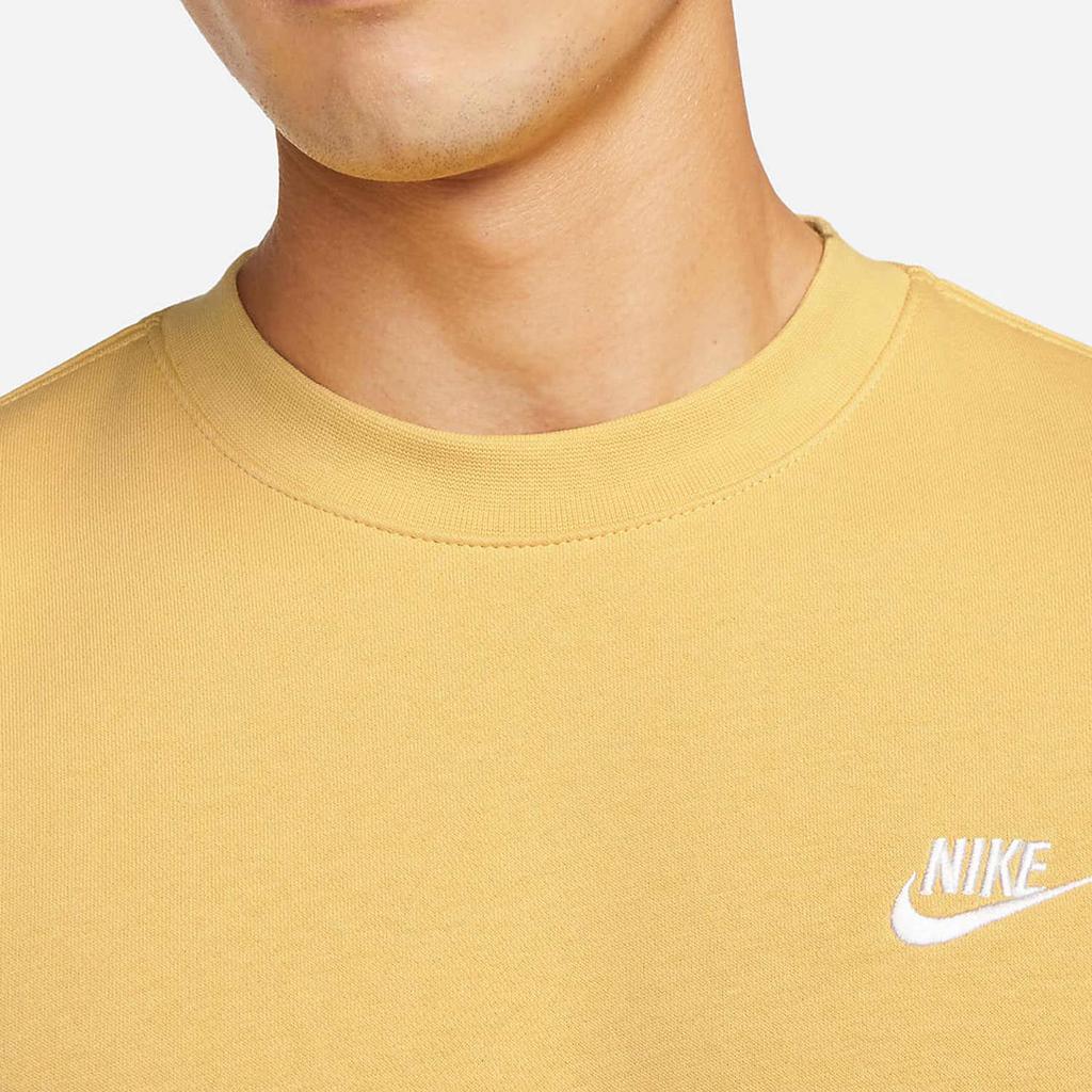 Nike Толстовки Мужские Желтые Круглый вырез Умеренный Обычный BV2663-700