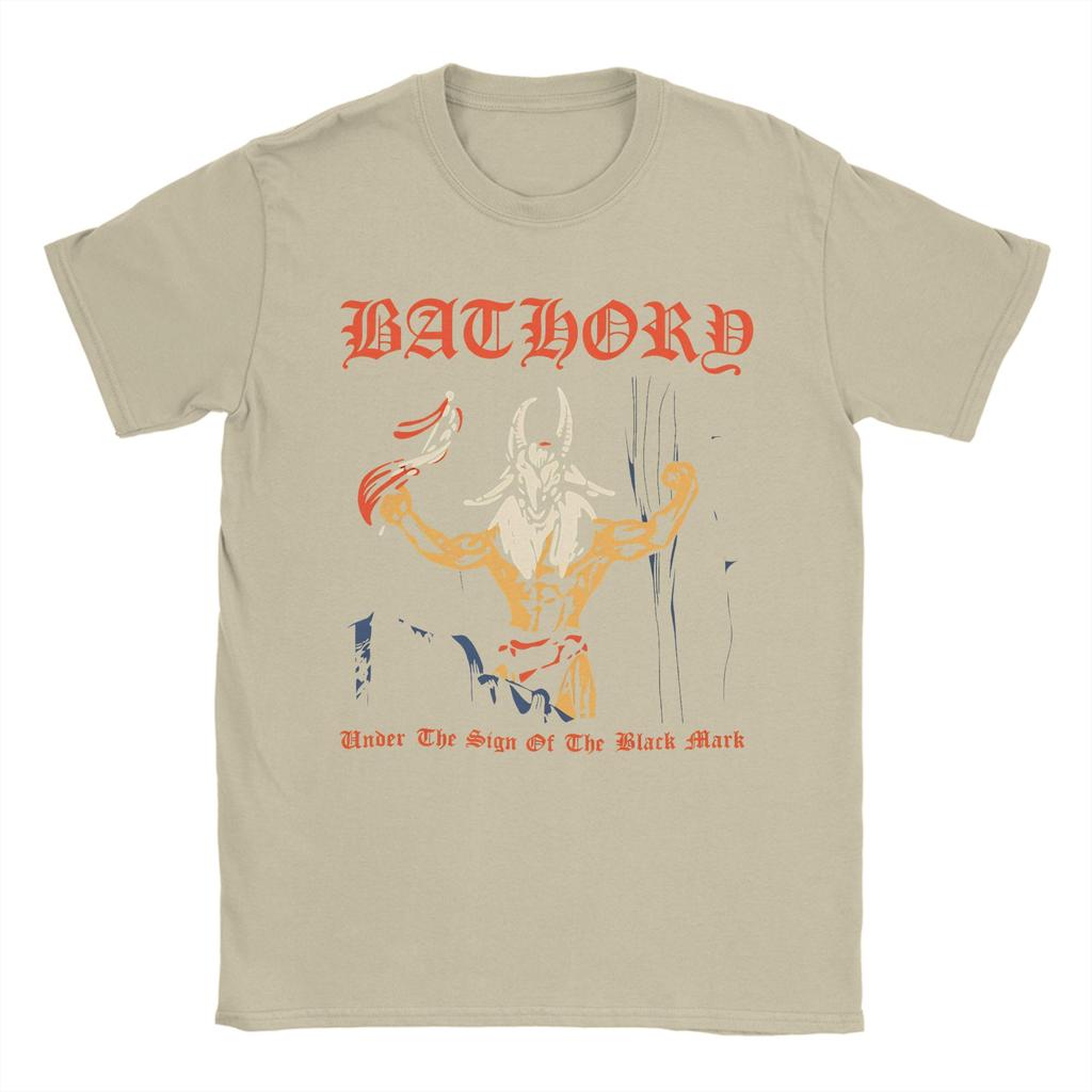 Bathory Black Metal T Shirt Mens 100 Cotton Funny TShirts Crewneck Tees Short Sleeve Clothes Printing