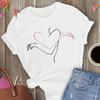 Fashion Line Print Ladies T-Shirts Summer 90S Female Tee Tops Casual White Women Tshirts Harajuku Graphics Tee Shirt Femme
