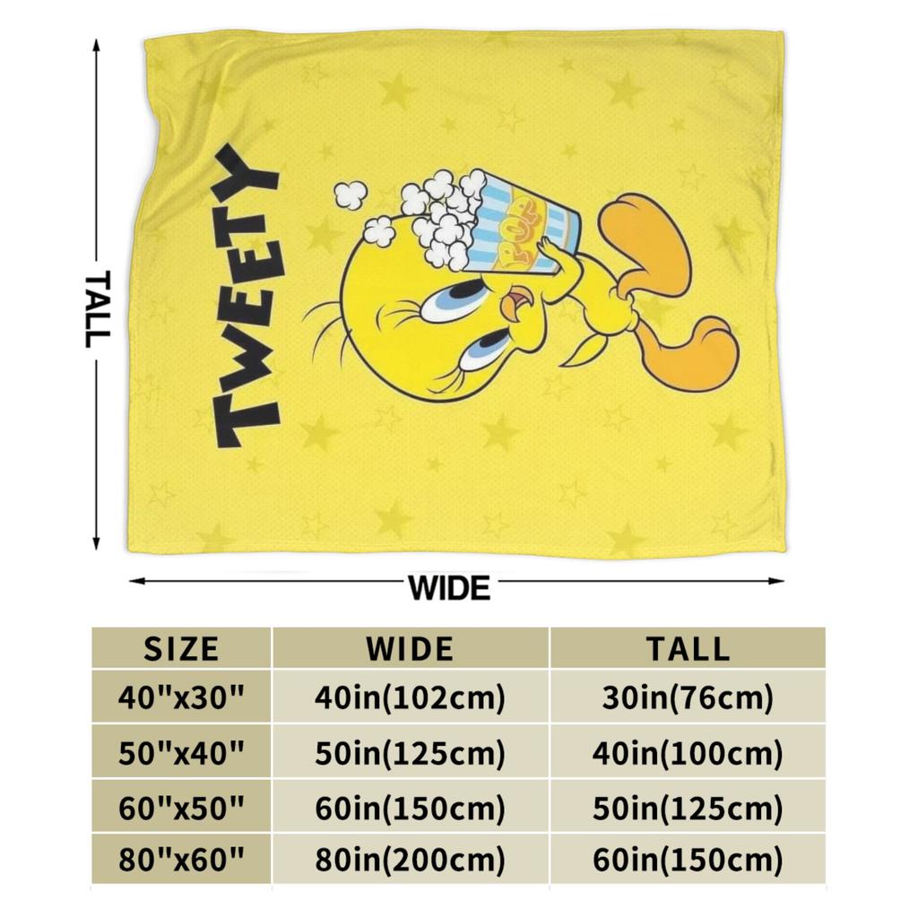 Пледы Looney Tunes Твити Милый Желтый Утенок Ультра Мягкие Пледы для Дивана 50x60 Дюймов Пледы и Покрывала Разных Размеров