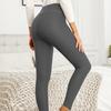 Yousheng Женские Зимние Леггинсы с Высокой Посадкой Однотонные Утепленные Плюшевой Подкладкой Нижние Брюки Утягивающие Поднимающие Ягодицы Брюки для Йоги