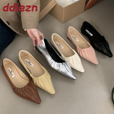 Модная женская обувь с острым носком, мягкие женские балетки, шлепанцы, слипоны, модные неглубокие женские балетки, туфли-лодочки