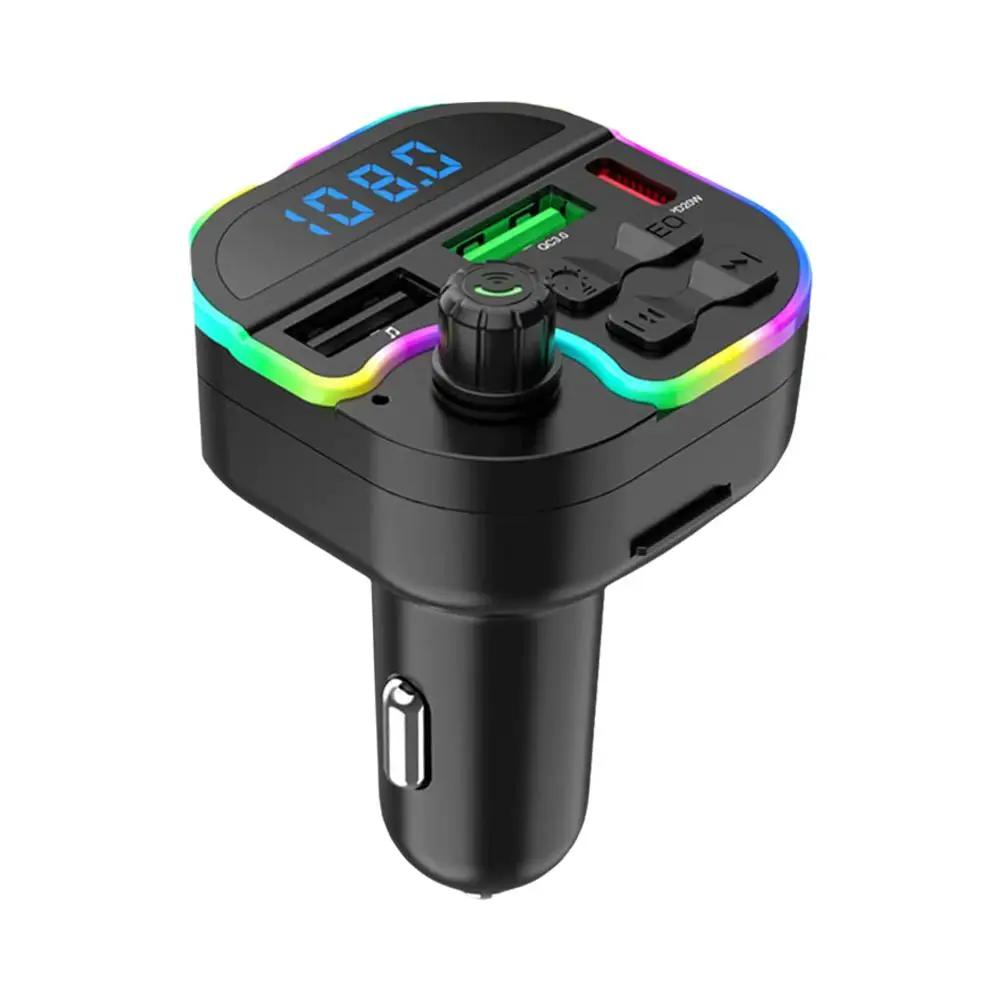 Автомобильный Bluetooth-плеер Автомобильный MP3-плеер 3,1 А Быстрая зарядка Окружающий свет Автомобильный Type-C Свет MP3-аксессуары Цветной BT U1O0