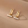 One-word Zircon Ear Buckle Women's Simple Niche Design Sense Diamond-set Geometric Earrings Are Small