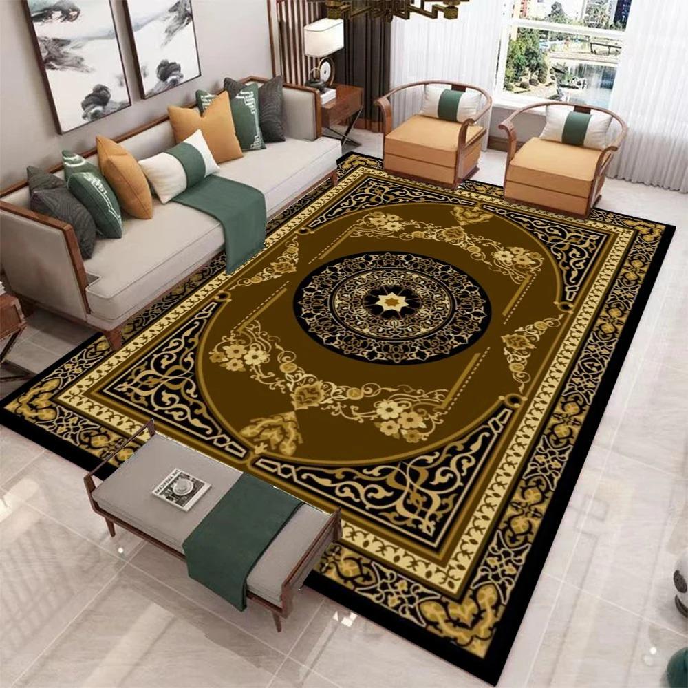 Красный Золотой Черный Традиционный Персидский Ковер Прочный Напольный Коврик для Гостиной Спальни Классический Роскошный Домашний Декор Ковер