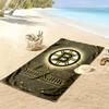 Name Custom Boston Bruins Logo Print Beach Towel, Large Soft Quick Dry Towel for Beach Camping Swimming