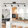 HURYEE Track Lights Ceiling, Black 4 Way Light Fixtures for Kitchen Hallway Bedroom Gallery Fixture Directional Accent Lamp Include 4 Bulbs (4W,