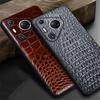 Премиальный чехол из натуральной коровьей кожи для Huawei Pura 80 70 Pro Pro+ Plus Ultra, деловая задняя крышка под крокодила