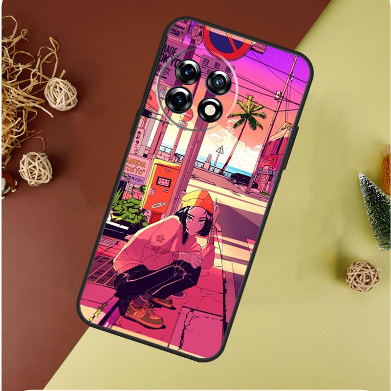 Vaporwave Glitch Аниме Чехол для телефона OnePlus Nord 4 CE 3 2 Lite N20 N30 9 10 Pro 8T 9RT 10T 10R 13R 12R 11 12 13