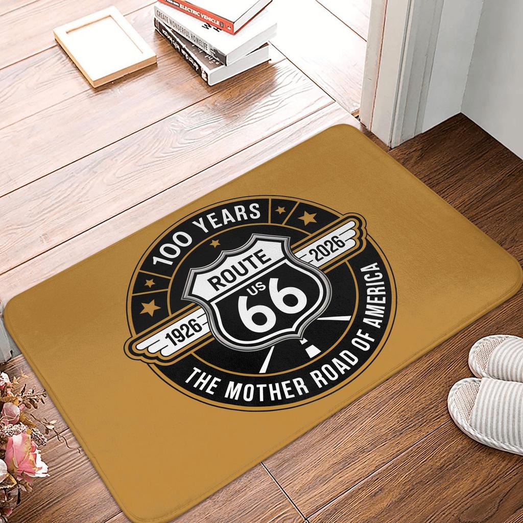 Придверный коврик Route 66, противоскользящий, уличный, водонепроницаемый, коврик для порога шоссе Америки, ковер для кухни, балкона, прихожей