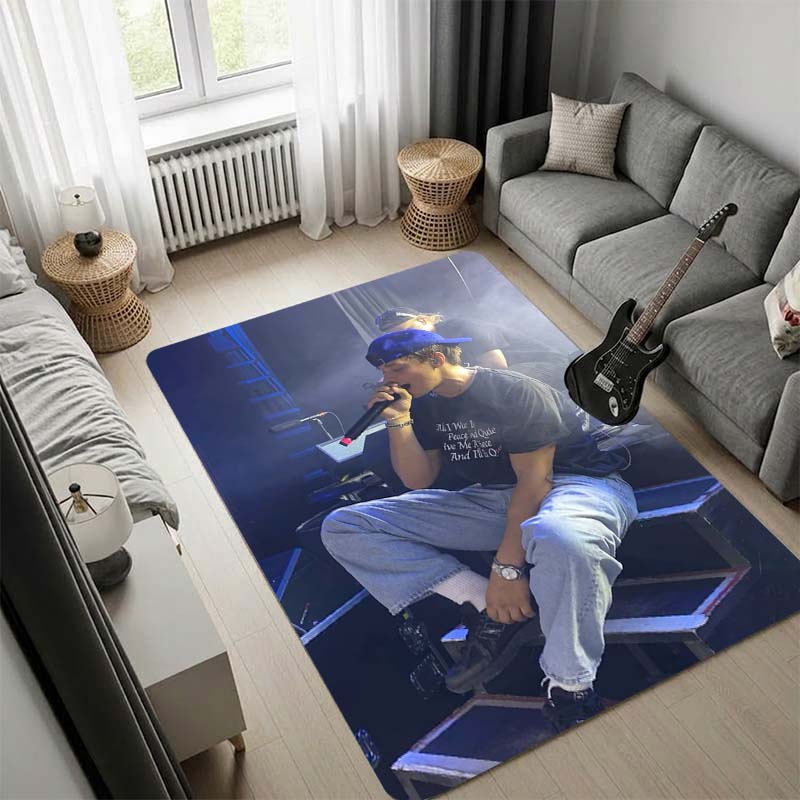Rock Band Live Concert Stage Print Area Rug Non‑Slip Floor Mat Carpet for Living Room Bedroom Home Interior Decor Music Themed Floor Decoration