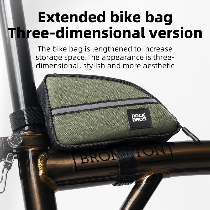 Велосумки Rockbros Для складного велосипеда Brompton 0,8 л Удлиненный дизайн Велосумка Треугольные сумки Сумка для уличных инструментов