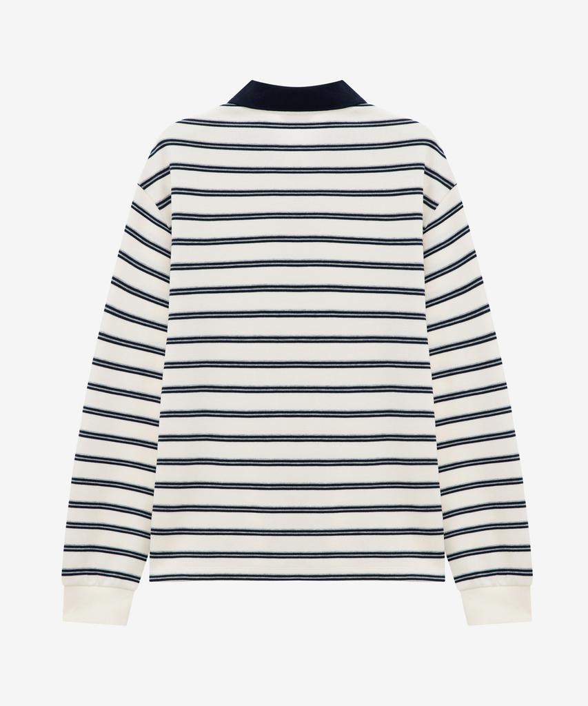 MINDBRIDGE Collar Contrast Oversized Striped T-Shirt