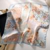 New Muslim Hijab Luxury Brand Women Silk Scarf Hair Scarves 70cm Square Floral Print Headscarf Summer Shawl Headband
