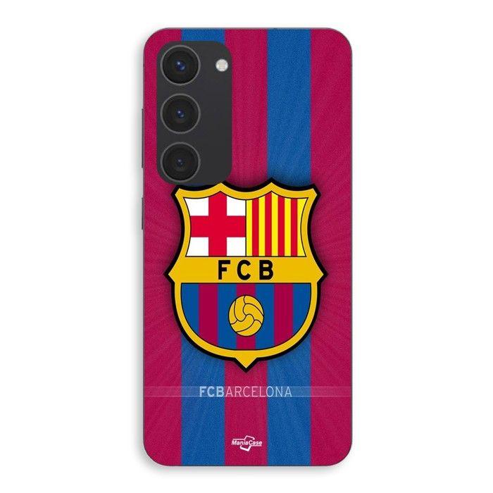 Coque de téléphone - MANIACASE - Samsung Galaxy S23 Plus - Silicone - Noir - FC Barcelona logo