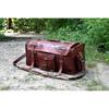 Men's Travel Luggage Handmade Vintage Goat Leather Duffel Brown Weekend Gym Bag