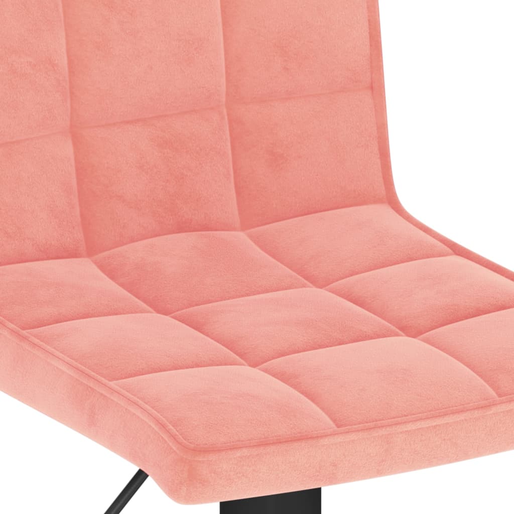 Bar Stool Set of 2 Pink Velvet