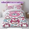 Cute animals surfing Pattern Bedding,Quilt Set Quilt Cover Pillowcase Home Birthday Gift (1*duvet cover+2*pillowcase,without core)
