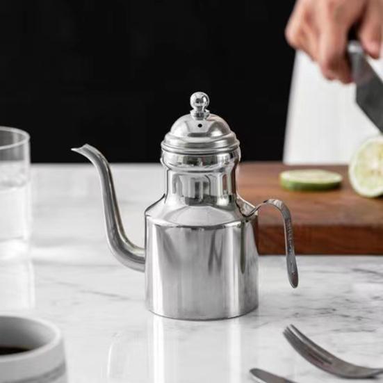 Диспенсер для масла из нержавеющей стали, герметичная бутылка для масла без капель для оливкового масла, уксуса, кухонный контейнер для хранения масла