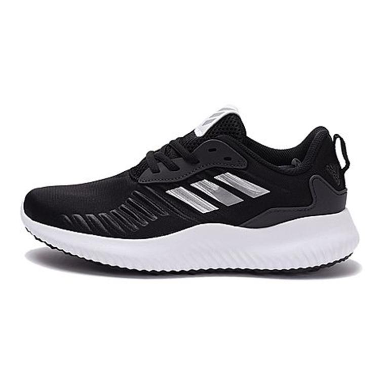 adidas Alphabounce Rc J Износостойкие Нескользящие Низкие Детские Беговые Кроссовки Черно-Белые Подростковые BW0575