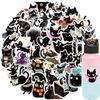 50 Cartoon Black Cat Doodle Stickers Decorate Guitar Notebook Suitcase DIY Waterproof Stickers