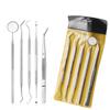 5pcs Stainless Steel Dental Tools Kit Teeth Tartar Scraper Mouth Mirror