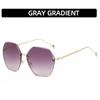 Summer Trendy Sunglasses with Frameless Edges and Gradient Shades Women Fashionable Large Frame Glasses Non-Polarized Fashion Accessory