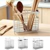 Internal Compartment Tableware Tube Metal Cutlery Holder Stainless Steel Chopsticks Cage  Fork