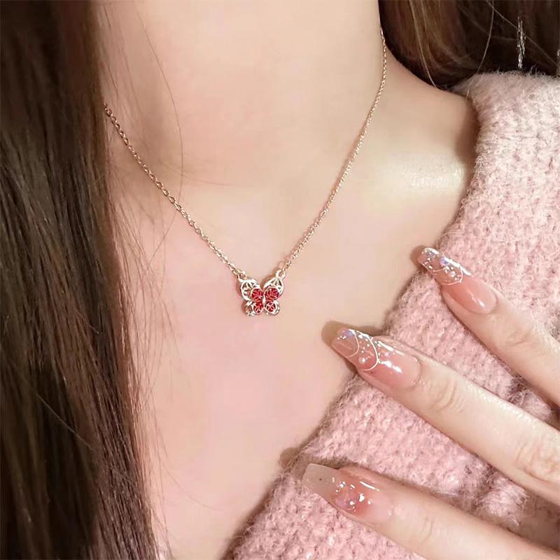 Двухслойная филигранная бабочка ключичная цепочка бабочка кулон для женщин чокер вечерние украшения простые универсальные