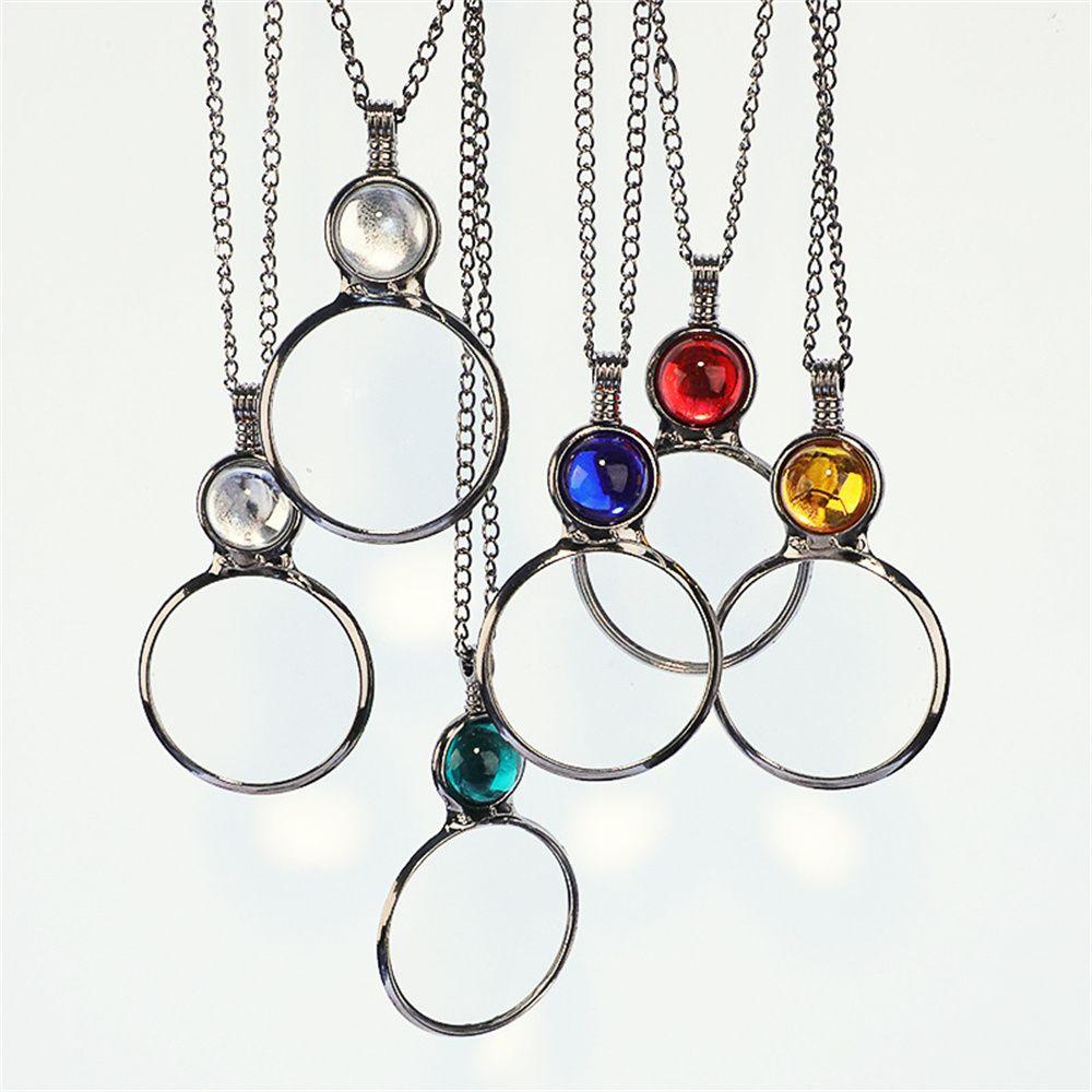 Alloy Multi-color optional 6x magnification Multipurpose Monolithic eyepiece Pendant Magnifying glass necklace Magnifier