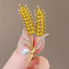 High-End Wheat Ear Brooch, High-End Women'S Exquisite Luxury Design Corsage, Niche Suit, Clothes, Pins And Accessories