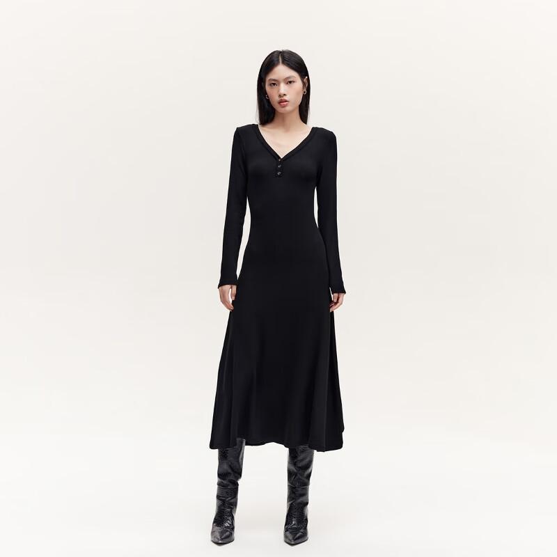 VEROMODA V-Neck Long Sleeve A-Line Midi Dress