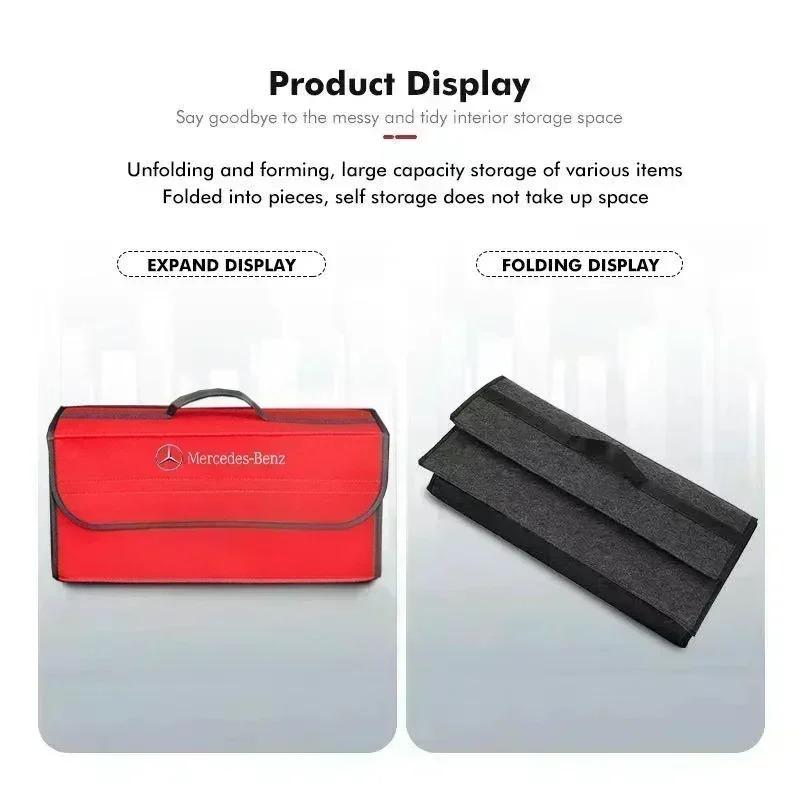 CQW1 Car Trunk Organizer Tool Box Folding Storage Bag Toolbox For Mercedes Benz AMG GLE GLS CLS GLC CLA GLA GLK ML C197 R231 W167 W24