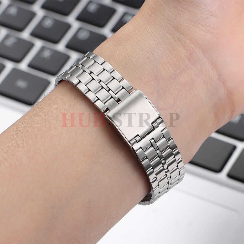 Ремешок из нержавеющей стали 18 мм для Casio для F91W F84/105/108 A158/168 AE1200/1300 B650 AQ230 Ремешок для часов Ультратонкие металлические браслеты