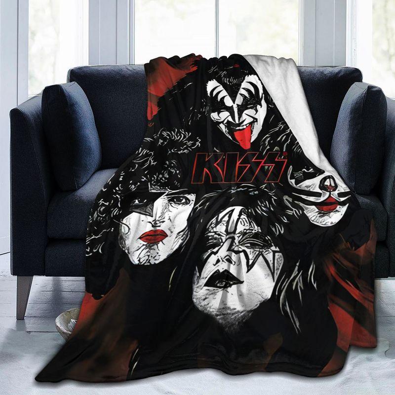 KISS Rock Band 3d одеяло с принтом, фланелевое одеяло, супер мягкое флисовое одеяло, теплое одеяло для спальни, дивана, дивана, подарки