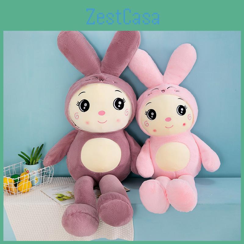 Большая плюшевая игрушка-подушка в виде кролика, очаровательная мягкая набивная кукла-зайчик для детей, подарки