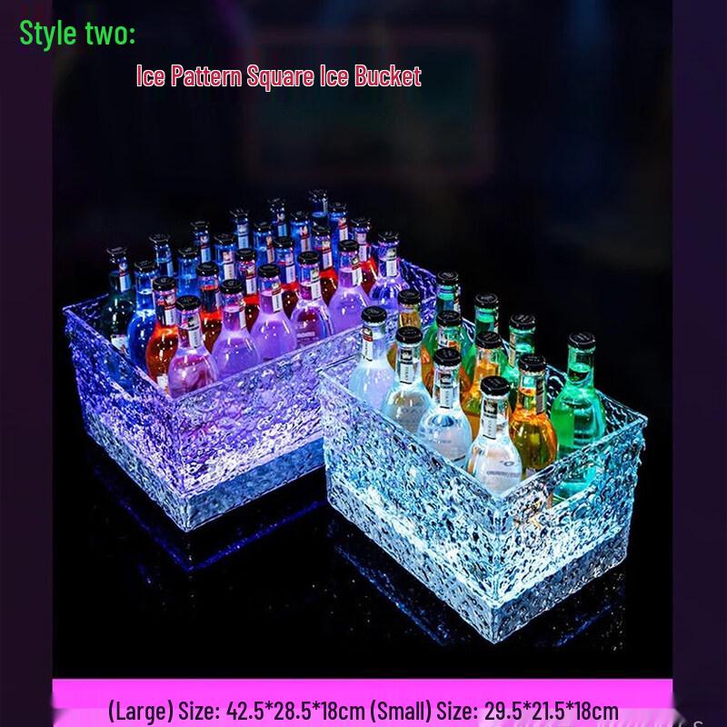 ZISIZ Upgraded Ice Pattern Illuminated Bar Wine Display Rack