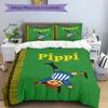 Pippi Adventures Print 3Pcs Bedding Setduvet Cover With 2 Bedropillowcase Home Birthday Gift