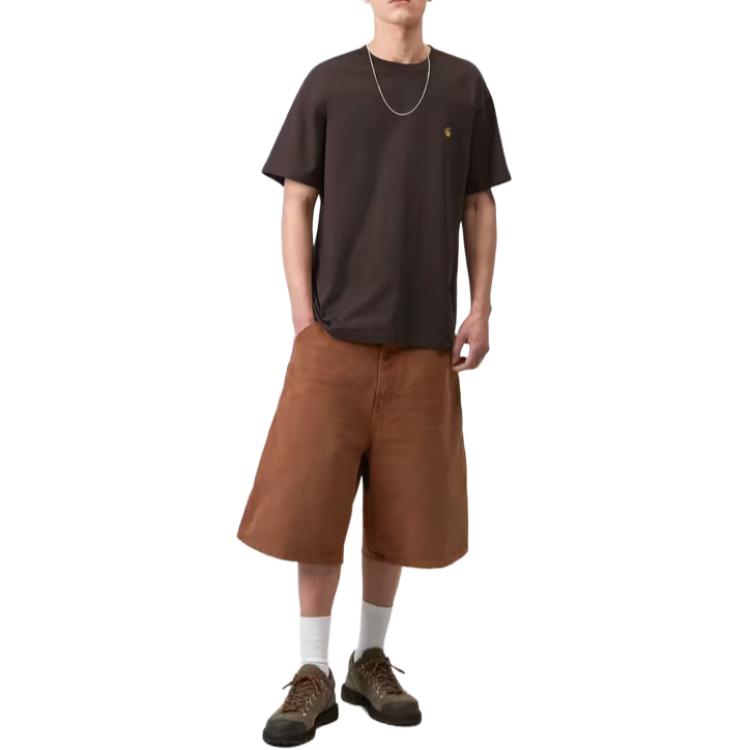 Carhartt WIP SS26 Футболка с коротким рукавом Chase Свободный крой Графическая футболка с круглым вырезом Унисекс футболка I026391-3LN-XX