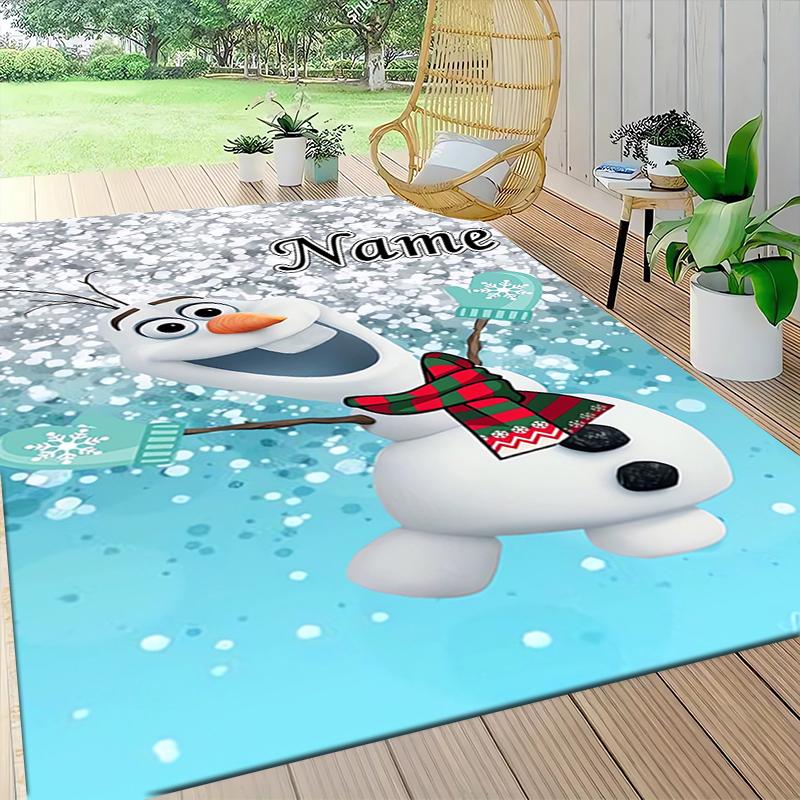 Custom Name Elsa's Magical Frost Carpet Rug Customizable Soft Washable Anti-Slip Home Living Room Sofa Mats Personalized Rug. 0909278