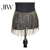Glittering Tassel Belly Belt Rhinestone Waist Chain for Women, Sparkly Sexy Dance Body Skirt-Style Hip Accessory, Elastic Stage Performance Club Party