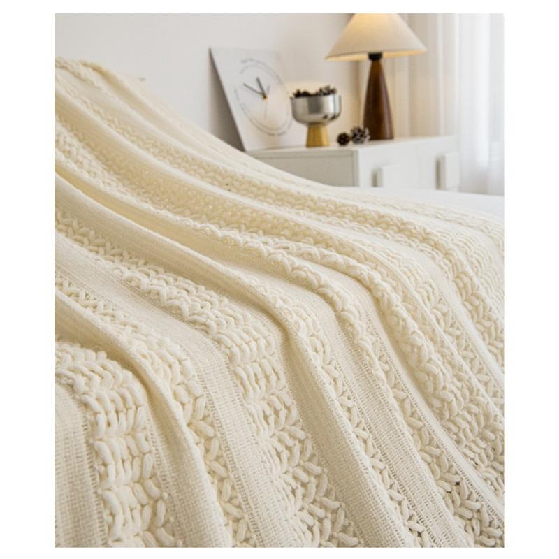 Акриловый вязаный платок-одеяло Геометрическое вязание косами Плед для офиса, дивана, софы Осенне-зимнее уютное одеяло для сна