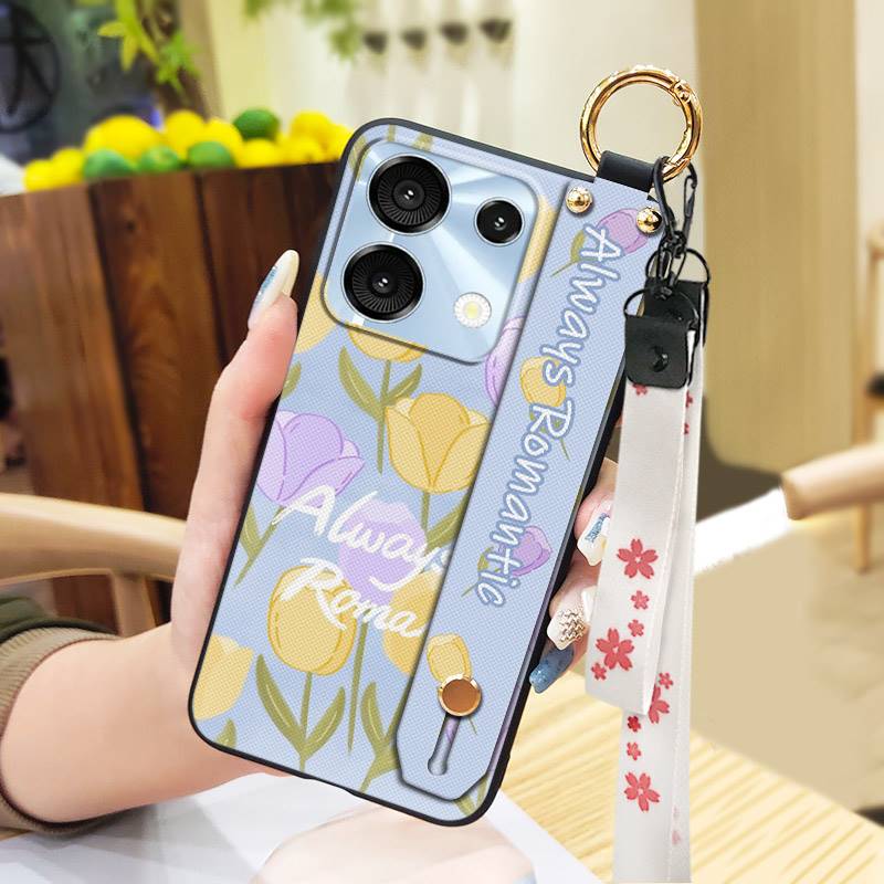 Flower Shockproof Phone Case For UMIDIGI G9 5G/Note9 5G Ring Silicone Fashion Design Dirt-resistant Anti-dust Kickstand