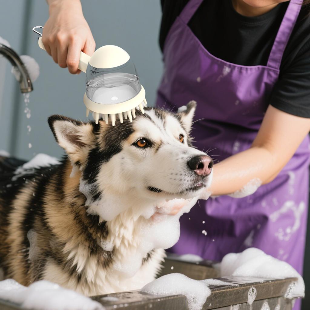 Щетка для купания домашних животных, щетка для душа и массажа, расческа для вычесывания шерсти и инструмент для намыливания, щетка для груминга против вьющихся волос для ванн