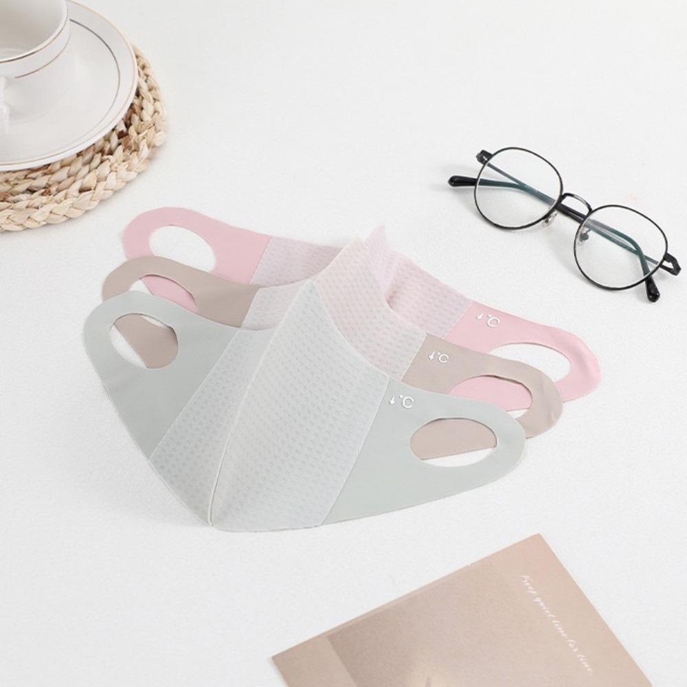 4pcs/set UV Protection Ice Silk Mask Sunscreen Face Scarf Face Gini Mask Face Cover Riding