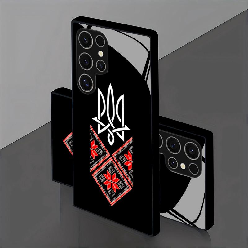 Чехол для телефона 2D с узором Национального герба для Samsung S26 S25 S24 S23 S22 S21 S20 A56 A55 A36 Защитная крышка из закаленного стекла