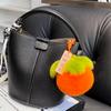 Real Otter Rabbit Hair Little Persimmon Car Keychain Pendant Instagram Cute Plush Ball Book Bag Pendant Birthday Gift