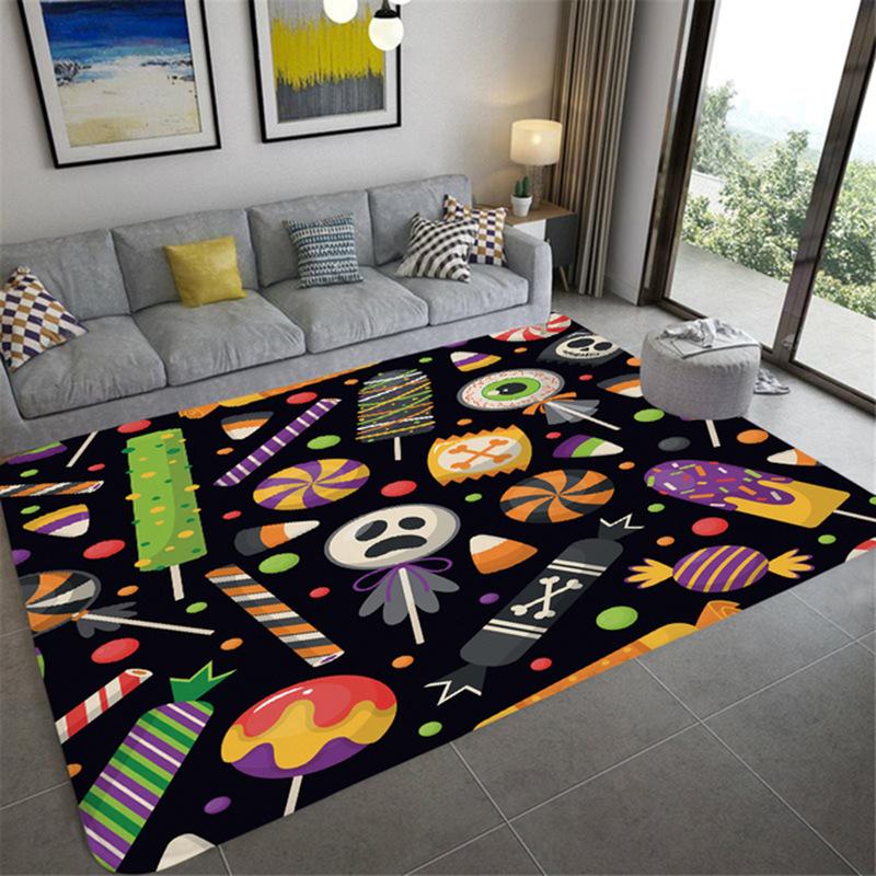 Фланелевый коврик, противоскользящий, современный, абстрактный, коврик для двери, противоскользящий коврик для двери, ковер на Хэллоуин с рисунком тыквы