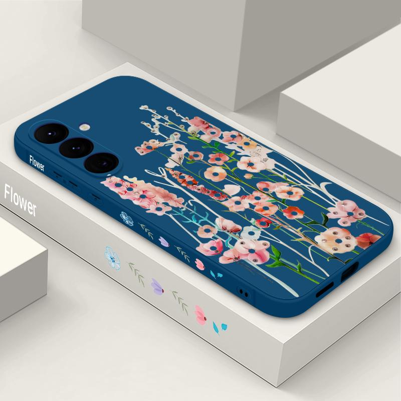 Мультяшный чехол 'Счастливый цветок' для Samsung S26 S25 Ultra S24 S23 S22 Plus S21 FE A15 A16 A17 A35 A36 A54 A55 A56 5G Мягкий силиконовый чехол
