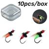 10pcs Colorful Fishing Fly Hook Flies Fishing Lures Bugs Fly Insects Used for Fishing Artificial Mosquitoes and Flies Fishing Bait
